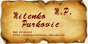 Milenko Purković vizit kartica